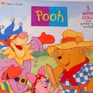 Vintage Winnie the Pooh Paper Doll Book Let's Dress Up 1999 Golden Books